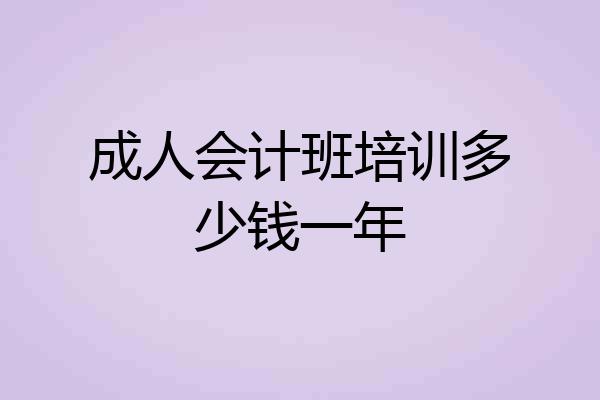成人会计班培训多少钱一年