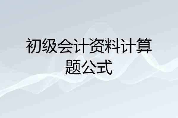 初级会计资料计算题公式