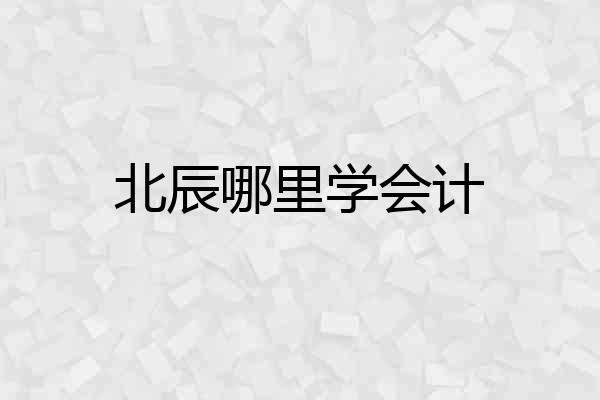 北辰哪里学会计