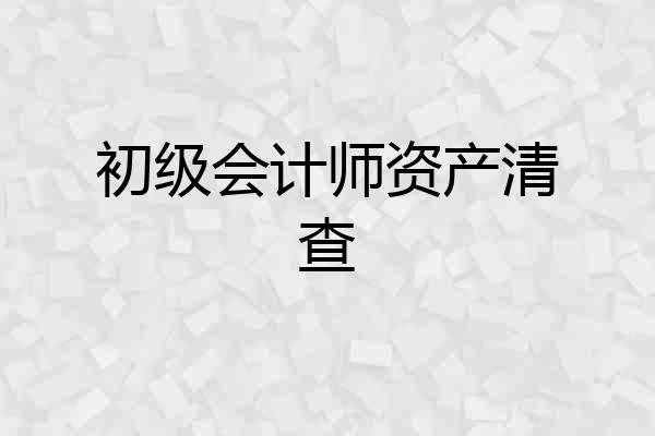 初级会计师资产清查