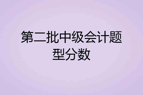 第二批中级会计题型分数