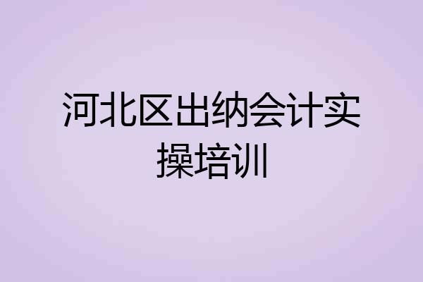 河北区出纳会计实操培训