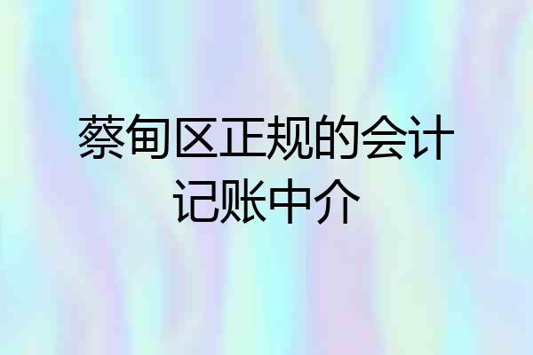蔡甸区正规的会计记账中介