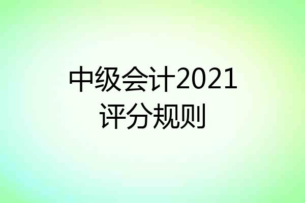 中级会计2021评分规则