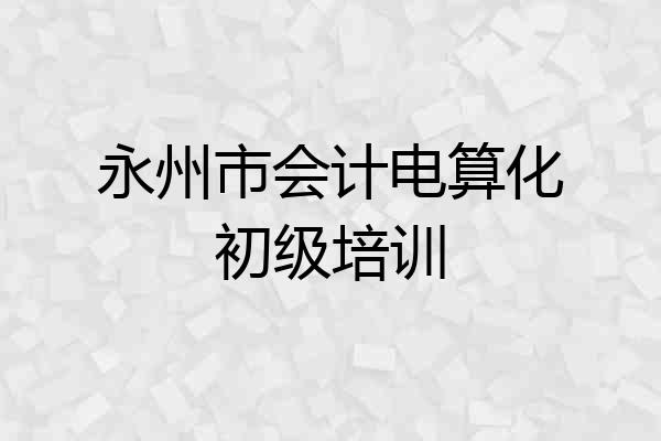 永州市会计电算化初级培训