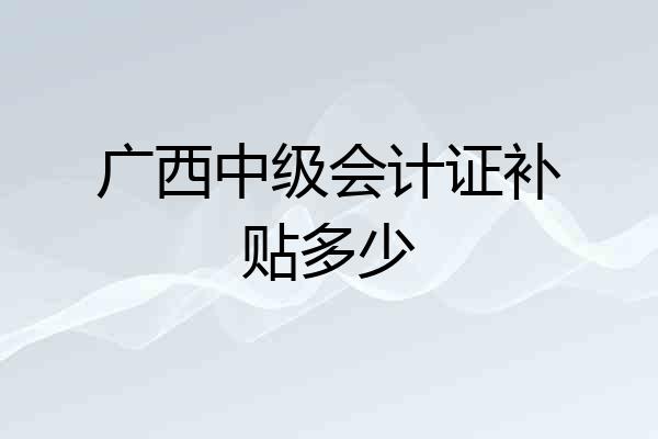 广西中级会计证补贴多少