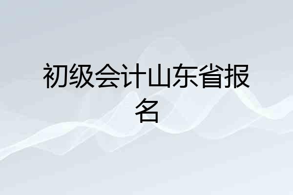 初级会计山东省报名