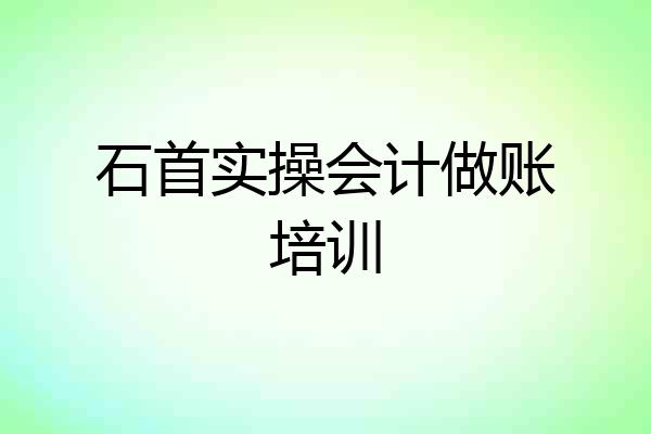 石首实操会计做账培训