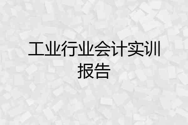工业行业会计实训报告