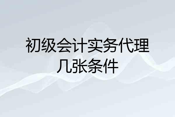 初级会计实务代理几张条件