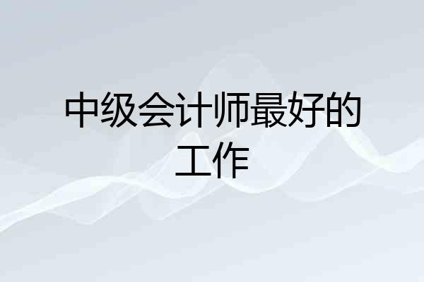 中级会计师最好的工作