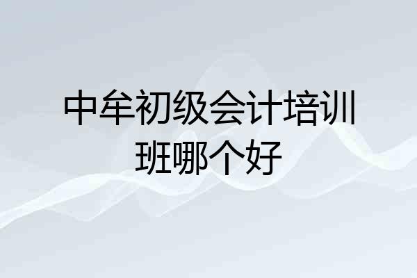 中牟初级会计培训班哪个好