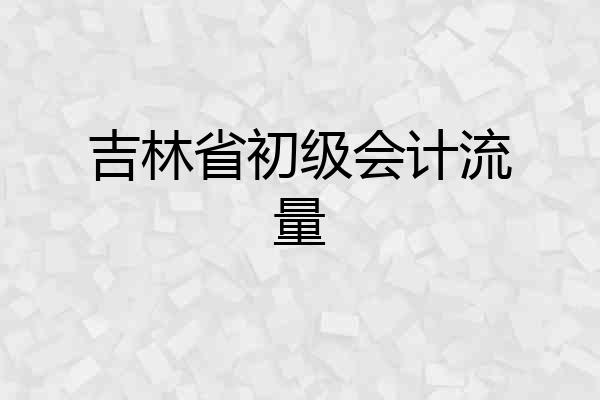 吉林省初级会计流量