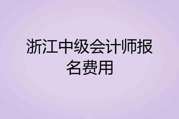 浙江中级会计师报名费用
