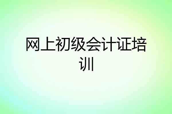 网上初级会计证培训