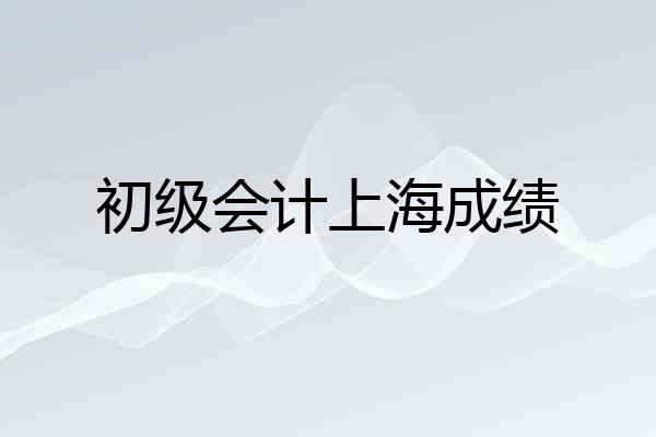 初级会计上海成绩