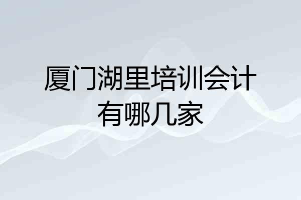厦门湖里培训会计有哪几家