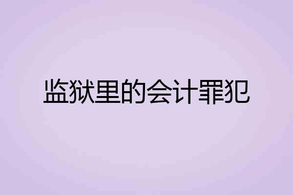 监狱里的会计罪犯