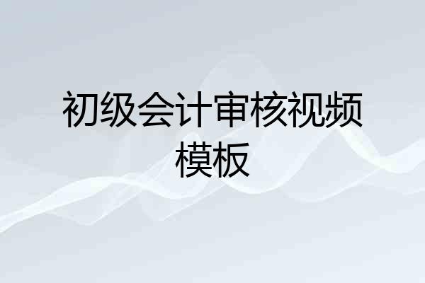 初级会计审核视频模板