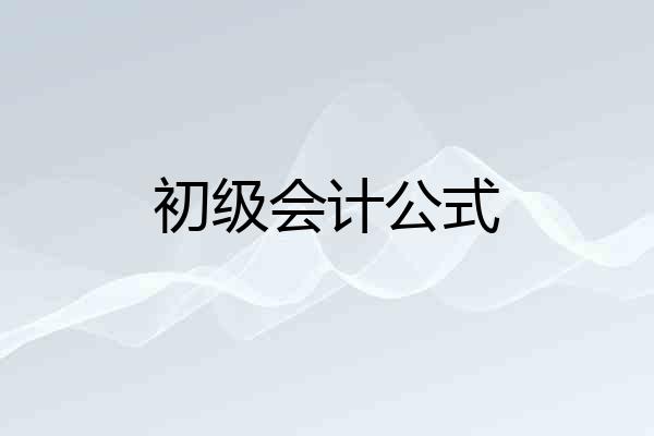 初级会计公式