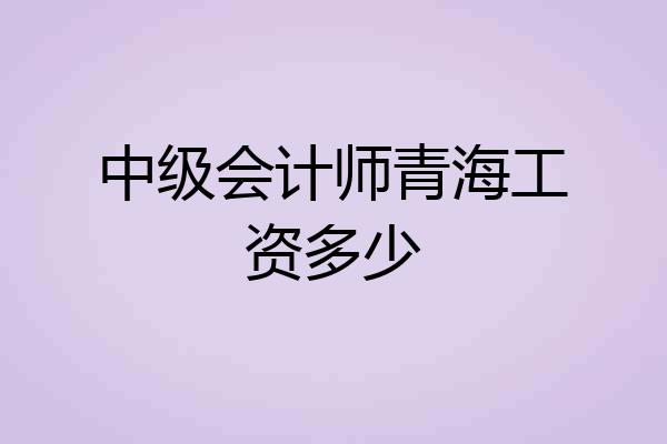 中级会计师青海工资多少