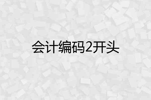会计编码2开头