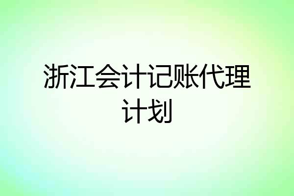 浙江会计记账代理计划