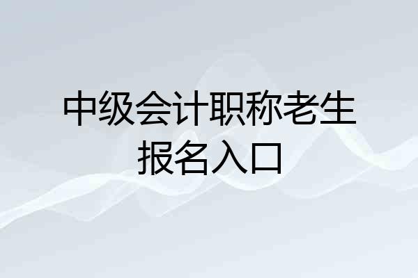中级会计职称老生报名入口