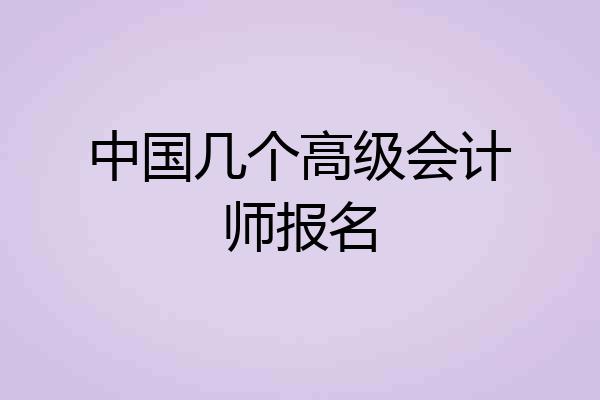 中国几个高级会计师报名