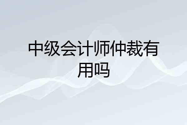 中级会计师仲裁有用吗