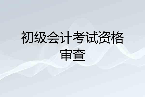 初级会计考试资格审查