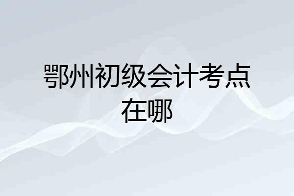 鄂州初级会计考点在哪