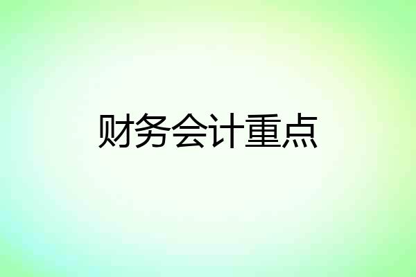 财务会计重点
