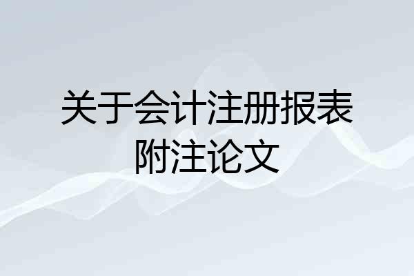 关于会计注册报表附注论文