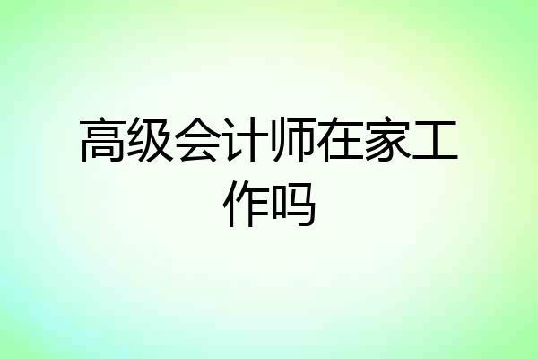 高级会计师在家工作吗