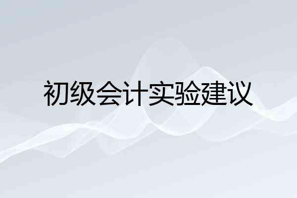 初级会计实验建议