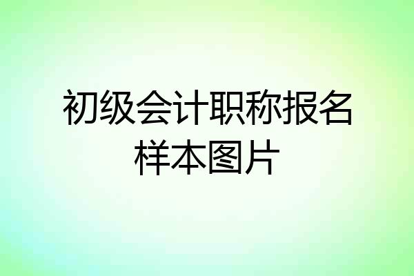 初级会计职称报名样本图片