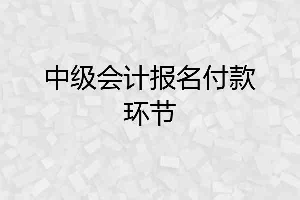 中级会计报名付款环节