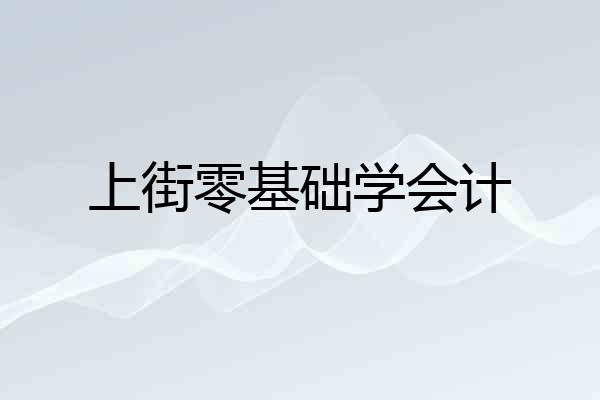 上街零基础学会计