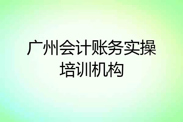 广州会计账务实操培训机构