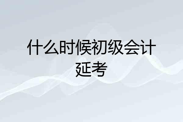 什么时候初级会计延考