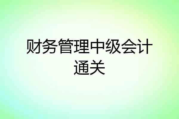 财务管理中级会计通关