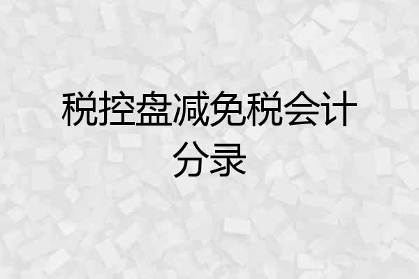 税控盘减免税会计分录