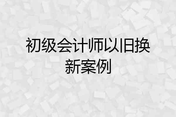 初级会计师以旧换新案例