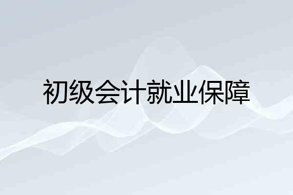 初级会计就业保障