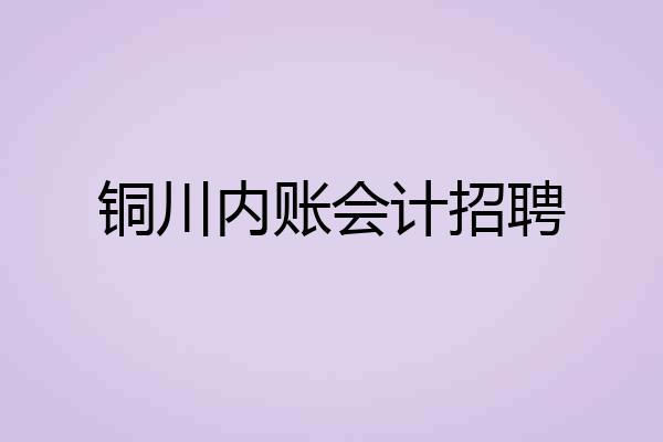 铜川内账会计招聘