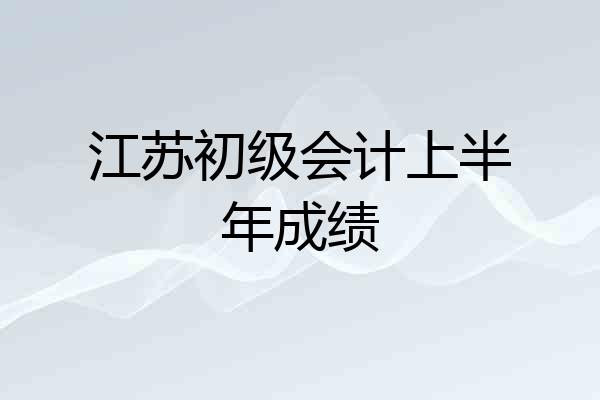 江苏初级会计上半年成绩