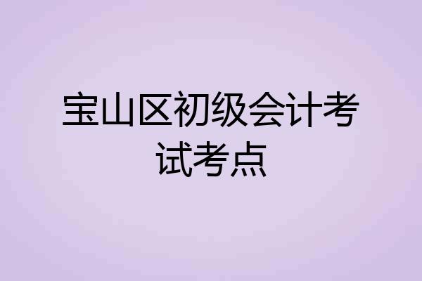 宝山区初级会计考试考点
