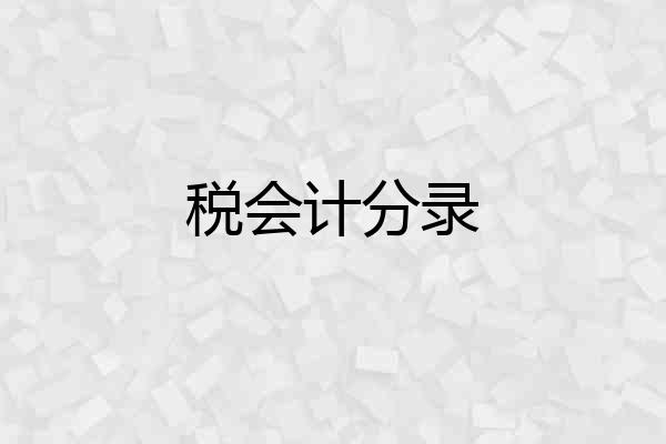 税会计分录