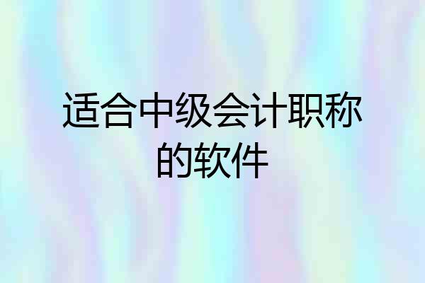 适合中级会计职称的软件